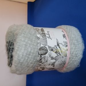 Gray and white womens blanket scarf